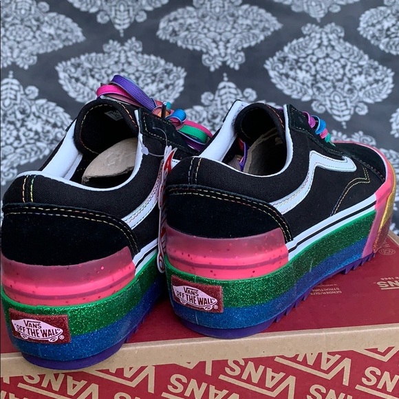 VANS OLD SKOOL STACKED GLITTER BLACK/RAINBOW WMNS - Picture 11 of 16